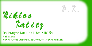 miklos kalitz business card